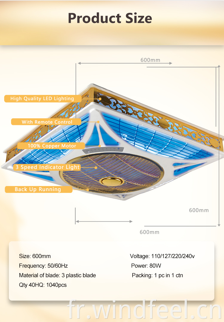 Ventilateur électrique de ventilateur de bâti de salle de bains avec la lumière LED de 3 couleurs